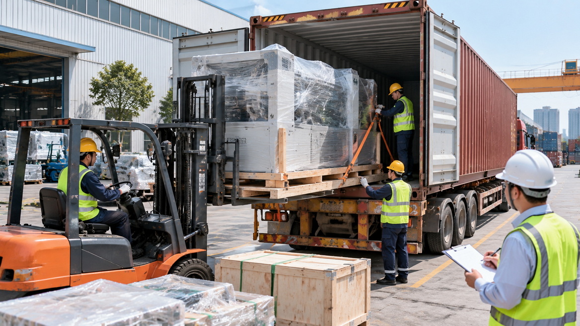 Industrial Machinery Container Loading Industrial Machinery Container Loading